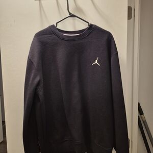 Jordan Men's Black Crewneck Sweater Size Large With Jordan Print On Back